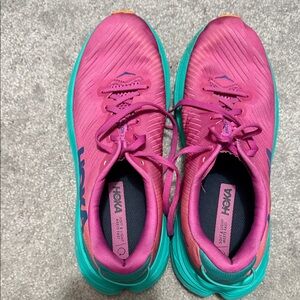 Hoka Women's Fuchsia and Aqua Athletic Shoes